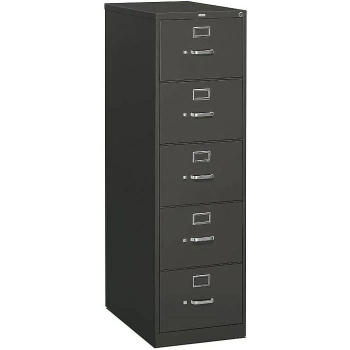 HON® 310 Series Vertical File Cabinet, Legal, 5-Drawer, Charcoal, 26 1/2"D 5 HON® 310 Series Vertical File Cabinet, Legal, 5-Drawer, Charcoal, 26 1/2"D - Image 3