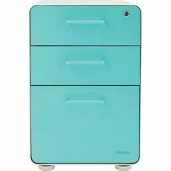 Stow 3-Drawer File Cabinet, White + Aqua 7 Stow 3-Drawer File Cabinet, White + Aqua -STAPLES Sales s0895676 sc7