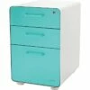 Stow 3-Drawer File Cabinet, White + Aqua 1 Stow 3-Drawer File Cabinet, White + Aqua -STAPLES Sales s0895678 sc7