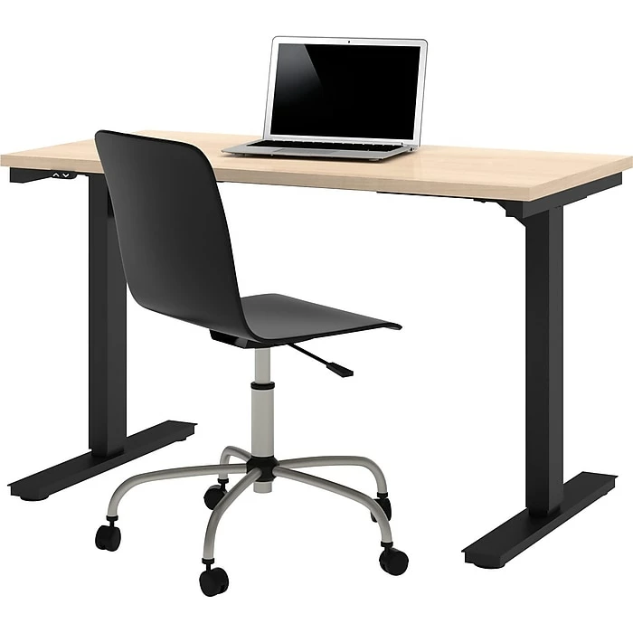 Bestar® 24" X 48" Electric Height Adjustable Table, Northern Maple 4 Bestar® 24" X 48" Electric Height Adjustable Table, Northern Maple - Image 2