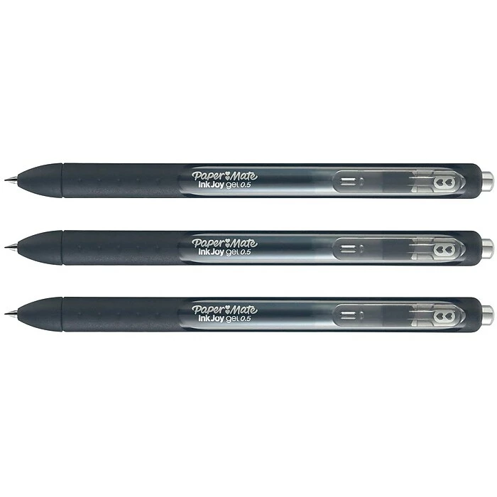 Paper Mate InkJoy Retractable Gel Pen, Fine Point, Black Ink, 3/Pack (1951638) 4 Paper Mate InkJoy Retractable Gel Pen, Fine Point, Black Ink, 3/Pack (1951638) - Image 2
