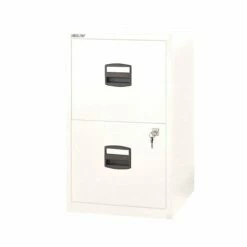 Bisley 2 Drawer Vertical File, White, Letter, 17''W (FILE2-WH)