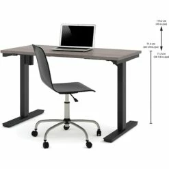 Bestar Pro-Linea 28 - 45'' Electric Height-Adjustable Table, Bark Gray (6585747)