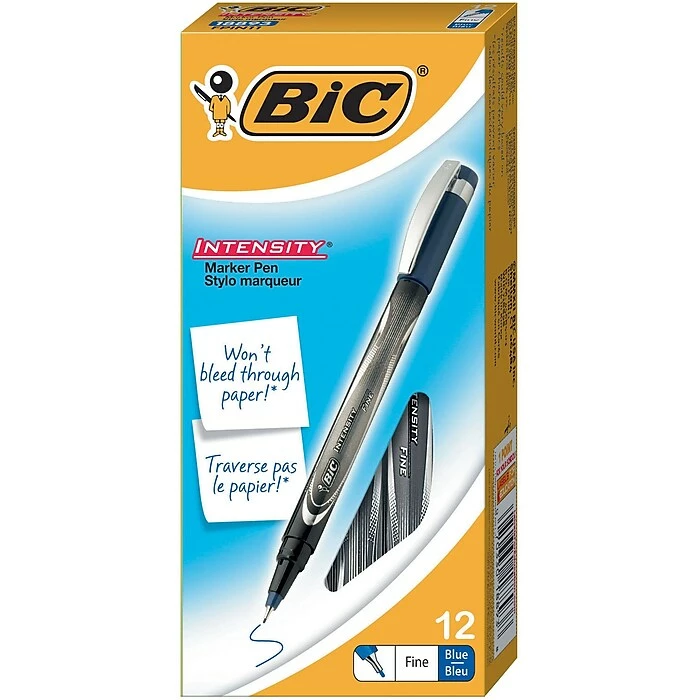 BIC Intensity Permanent Pens, Fine Point (0.5mm), Blue, Dozen (FPIN11BE) 7 BIC Intensity Permanent Pens, Fine Point (0.5mm), Blue, Dozen (FPIN11BE) - Image 5