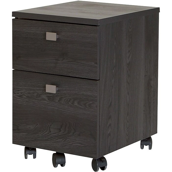 Interface 2-Drawer Mobile File Cabinet, Gray Oak 3 Interface 2-Drawer Mobile File Cabinet, Gray Oak