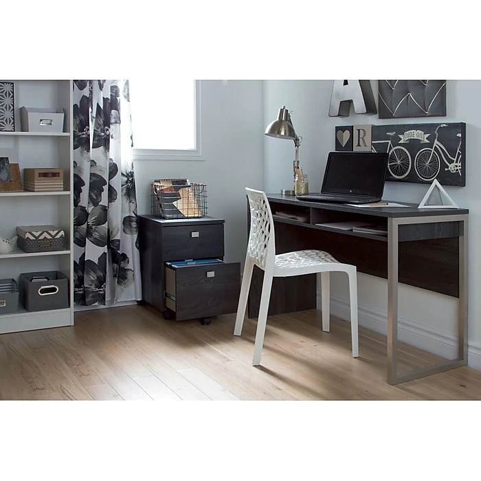 Interface 2-Drawer Mobile File Cabinet, Gray Oak 4 Interface 2-Drawer Mobile File Cabinet, Gray Oak - Image 2