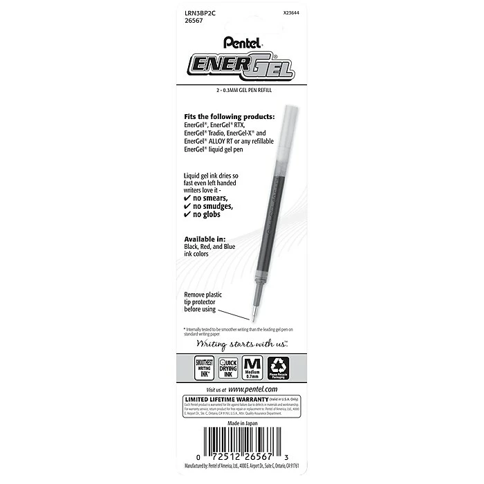 Pentel, EnerGel Refills, 0.3mm Needle Tip, Blue, 2-PK (LRN3BP2C) 4 Pentel, EnerGel Refills, 0.3mm Needle Tip, Blue, 2-PK (LRN3BP2C) - Image 2