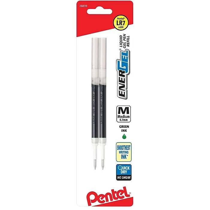 Pentel, EnerGel Refills, 7.0mm, Green, 2-PK (LR7BP2D) 3 Pentel, EnerGel Refills, 7.0mm, Green, 2-PK (LR7BP2D)