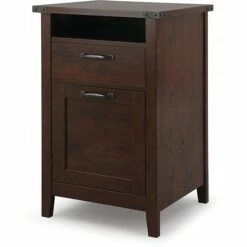 Staples Leelin Laminate File Cabinet, Walnut (51774)