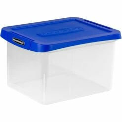 Bankers Box Heavy-Duty Plastic File Box, Letter/Legal Size, Blue/Clear (0086201) -STAPLES Sales s1111456 sc7