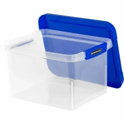 Bankers Box Heavy-Duty Plastic File Box, Letter/Legal Size, Blue/Clear (0086201) -STAPLES Sales s1111457 sc7