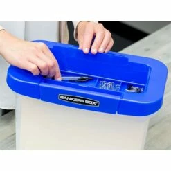 Bankers Box Heavy-Duty Plastic Portable File Storage Box, Letter Size, Blue/Clear (0086301) -STAPLES Sales s1120357 sc7