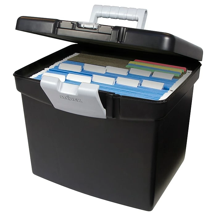 Storex Portable File Storage Box, Letter, Black (STX61502U01C) 4 Storex Portable File Storage Box, Letter, Black (STX61502U01C) - Image 2