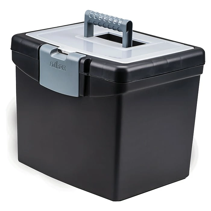 Storex Portable File Storage Box, Letter, Black (STX61502U01C) 3 Storex Portable File Storage Box, Letter, Black (STX61502U01C)