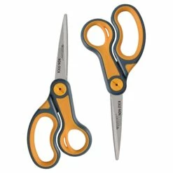 Westcott® Titanium Bonded® Non-Stick 8" Scissors, Adjustable Glide, Pointed Tip, Gray/Yellow,2/Pack (16550)