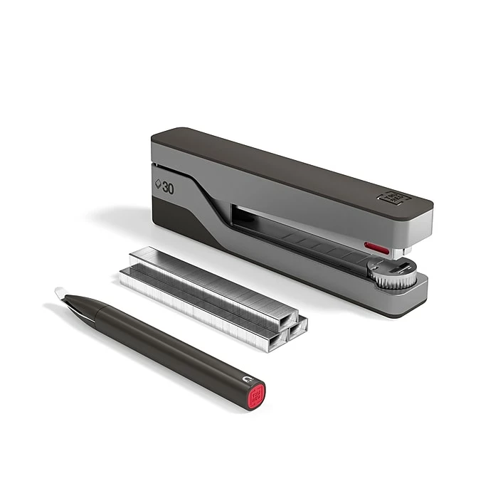 TRU RED™ Premium Desktop Stapler Kit, 30-Sheet Capacity, Gray/Red (TR58076) 3 TRU RED™ Premium Desktop Stapler Kit, 30-Sheet Capacity, Gray/Red (TR58076)