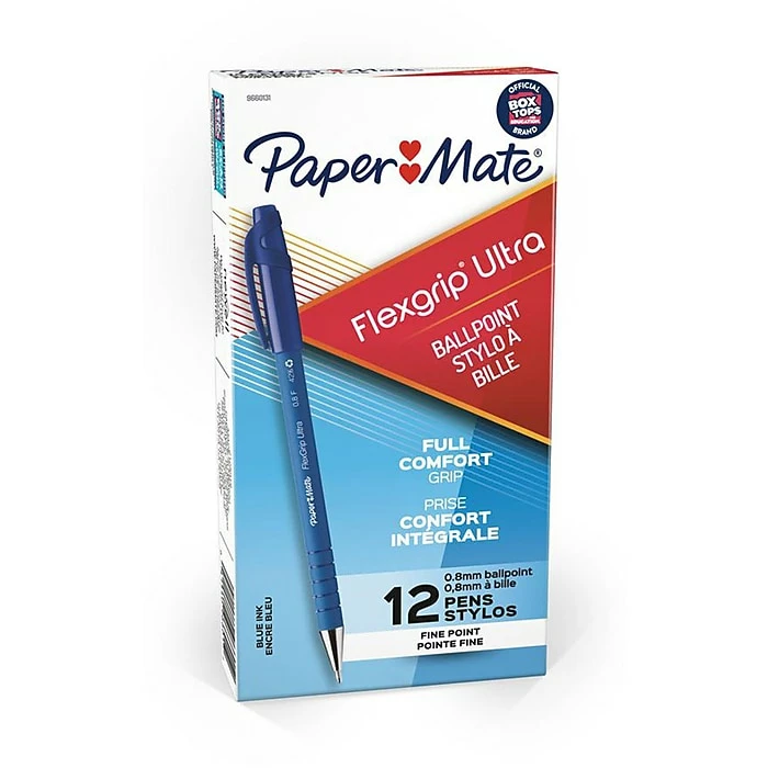 Paper Mate FlexGrip Ultra Ballpoint Pen, Fine Point, Blue Ink, Dozen (9660131) 3 Paper Mate FlexGrip Ultra Ballpoint Pen, Fine Point, Blue Ink, Dozen (9660131)