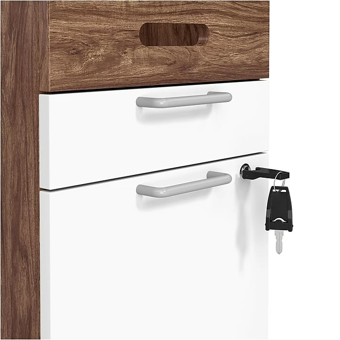 Union & Scale™ Essentials 2-Drawer Vertical File Cabinet, Mobile/Pedestal, Letter/Legal, White/Espresso, 21" (UN56968) 7 Union & Scale™ Essentials 2-Drawer Vertical File Cabinet, Mobile/Pedestal, Letter/Legal, White/Espresso, 21" (UN56968) - Image 5