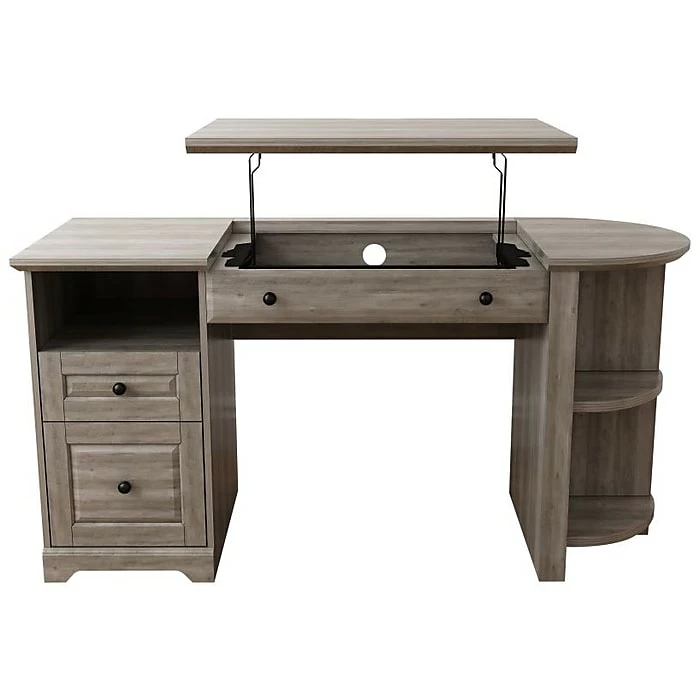 Homenations Lake Shore 6"-30"H Writing Lift Desk, Washed Gray (SH-OF-2602) 4 Homenations Lake Shore 6"-30"H Writing Lift Desk, Washed Gray (SH-OF-2602) - Image 2