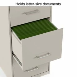 Staples 4-Drawer Light Duty Vertical File Cabinet, Locking, Letter, Putty, 18"D (52147) -STAPLES Sales s1212844 sc7