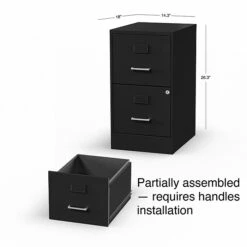 Staples 2-Drawer Light Duty Vertical File Cabinet, Locking, Letter, Black, 18"D (52142) -STAPLES Sales s1212846 sc7
