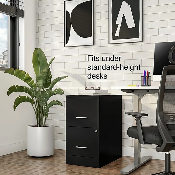 Staples 2-Drawer Light Duty Vertical File Cabinet, Locking, Letter, Black, 22"D (52153) 10 Staples 2-Drawer Light Duty Vertical File Cabinet, Locking, Letter, Black, 22"D (52153) - Image 8