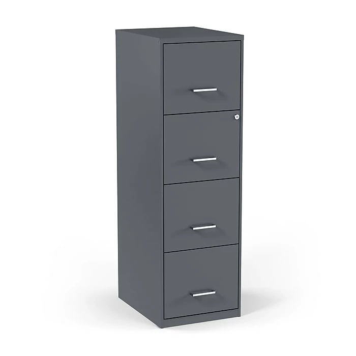 Staples 4-Drawer Light Duty Vertical File Cabinet, Locking, Letter, Charcoal, 18" D (52148) 3 Staples 4-Drawer Light Duty Vertical File Cabinet, Locking, Letter, Charcoal, 18" D (52148)