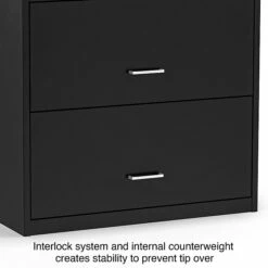 Staples 2-Drawer Light Duty Lateral File Cabinet, Locking, Letter/Legal, Black, 30"W (ST52141) -STAPLES Sales s1212862 sc7