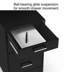 Staples 3-Drawer Vertical File Cabinet, Locking, Letter, Black, 19"D (52156) -STAPLES Sales s1212863 sc7