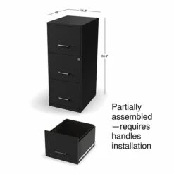 Staples 3-Drawer Light Duty Vertical File Cabinet, Locking, Letter, Black, 18"D (52151) 16 Staples 3-Drawer Light Duty Vertical File Cabinet, Locking, Letter, Black, 18"D (52151) -STAPLES Sales s1212864 sc7