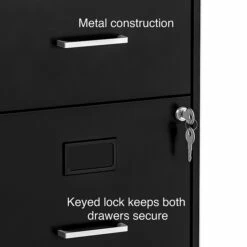 Staples 2-Drawer Light Duty Vertical File Cabinet, Locking, Letter, Black, 18"D (52142) -STAPLES Sales s1212870 sc7