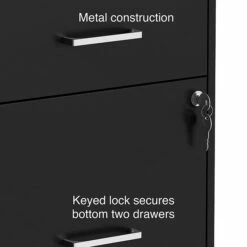 Staples 3-Drawer Vertical File Cabinet, Locking, Letter, Black, 19"D (52156) -STAPLES Sales s1212898 sc7