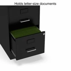 Staples 2-Drawer Light Duty Vertical File Cabinet, Locking, Letter, Black, 18"D (52142) -STAPLES Sales s1212906 sc7