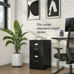 Staples 2-Drawer Light Duty Vertical File Cabinet, Locking, Letter, Black, 18"D (52142) -STAPLES Sales s1212919 sc7