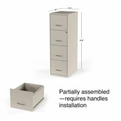 Staples 4-Drawer Light Duty Vertical File Cabinet, Locking, Letter, Putty, 18"D (52147) -STAPLES Sales s1212922 sc7