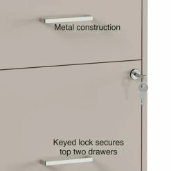 Staples 4-Drawer Light Duty Vertical File Cabinet, Locking, Letter, Putty, 18"D (52147) -STAPLES Sales s1212924 sc7