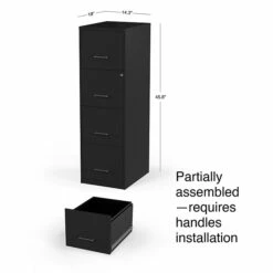 Staples 4-Drawer Light Duty Vertical File Cabinet, Locking, Letter, Black, 18"D (52152) -STAPLES Sales s1212931 sc7