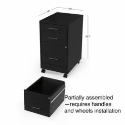 Staples 3-Drawer Vertical File Cabinet, Locking, Letter, Black, 19"D (52156) -STAPLES Sales s1212939 sc7