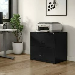Staples 2-Drawer Light Duty Lateral File Cabinet, Locking, Letter/Legal, Black, 30"W (ST52141) -STAPLES Sales s1212942 sc7