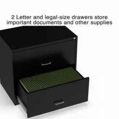 Staples 2-Drawer Light Duty Lateral File Cabinet, Locking, Letter/Legal, Black, 30"W (ST52141) -STAPLES Sales s1212944 sc7