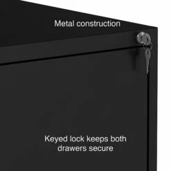 Staples 2-Drawer Light Duty Lateral File Cabinet, Locking, Letter/Legal, Black, 30"W (ST52141) -STAPLES Sales s1212946 sc7