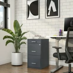 Staples 3-Drawer Vertical File Cabinet, Locking, Letter, Charcoal, 18"D (18606) -STAPLES Sales s1212951 sc7 1