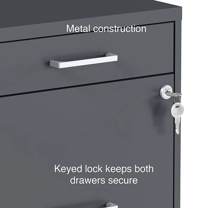 Staples 3-Drawer Light Duty Vertical File Cabinet, Locking, Letter, Charcoal, 18"D (52154) 7 Staples 3-Drawer Light Duty Vertical File Cabinet, Locking, Letter, Charcoal, 18"D (52154) - Image 5