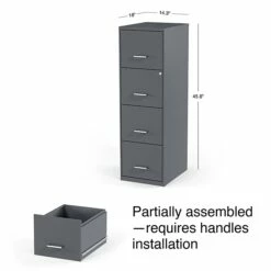 Staples 4-Drawer Light Duty Vertical File Cabinet, Locking, Letter, Charcoal, 18" D (52148) 18 Staples 4-Drawer Light Duty Vertical File Cabinet, Locking, Letter, Charcoal, 18" D (52148) -STAPLES Sales s1212962 sc7