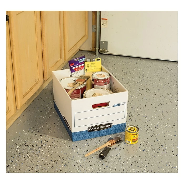 Bankers Box R-Kive® Heavy-Duty FastFold File Storage Boxes, Lift-Off Lid, Letter/Legal Size, White/Blue, 12/Carton (07243) 10 Bankers Box R-Kive® Heavy-Duty FastFold File Storage Boxes, Lift-Off Lid, Letter/Legal Size, White/Blue, 12/Carton (07243) - Image 8