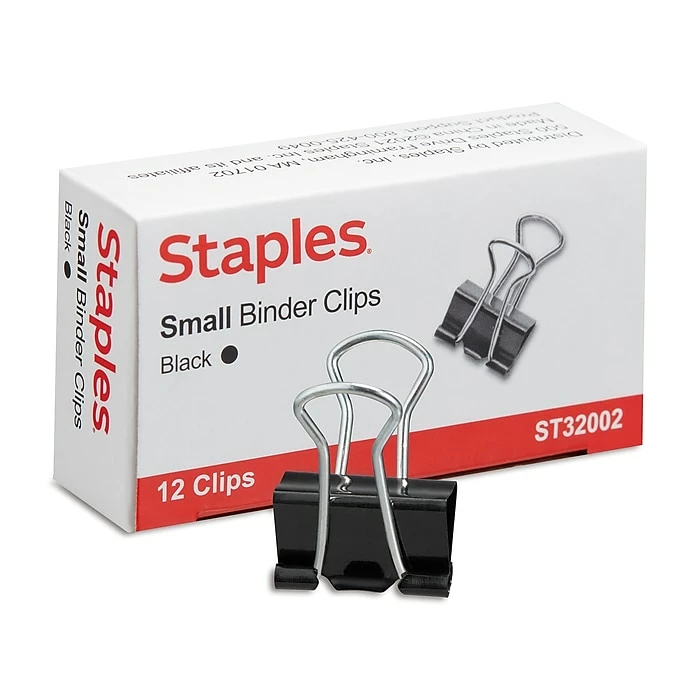 Staples 0.75"W Binder Clips, Small, Black, 144/Pack (32002) 4 Staples 0.75"W Binder Clips, Small, Black, 144/Pack (32002) - Image 2