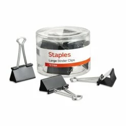 Staples 2" Binder Clips, Large, Black, 12/Pack (10669)