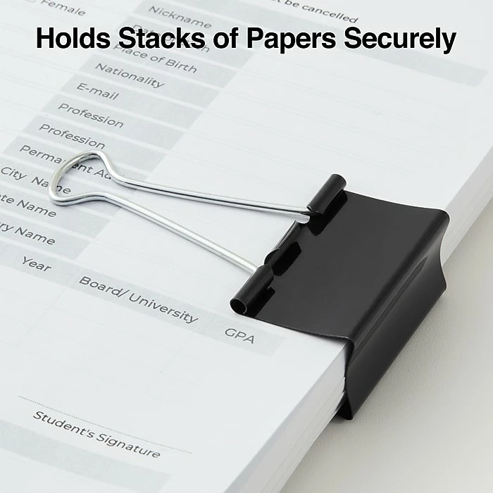 Staples 2" Binder Clips, Large, Black, 12/Pack (10669) 5 Staples 2" Binder Clips, Large, Black, 12/Pack (10669) - Image 3