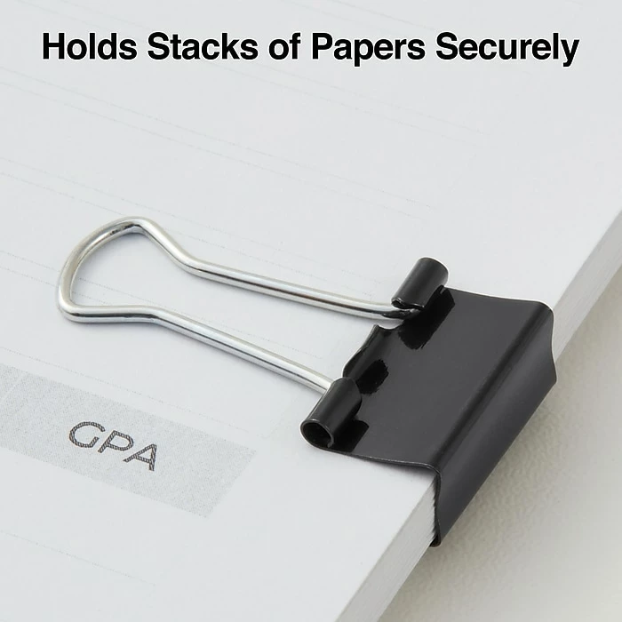 Staples 0.75"W Binder Clips, Small, Black, 144/Pack (32002) 6 Staples 0.75"W Binder Clips, Small, Black, 144/Pack (32002) - Image 4