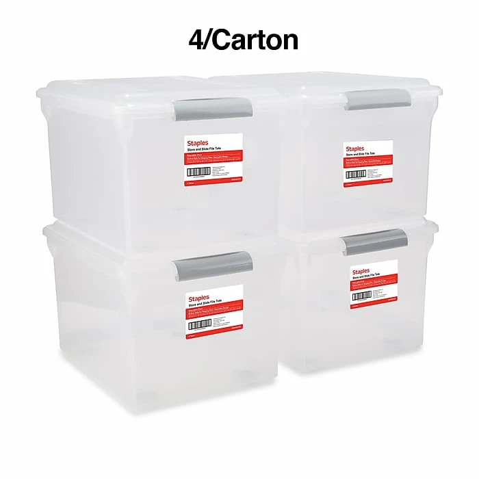 TRU RED™ Store & Slide Hanging File Box, Latch Lid, Letter/Legal Size, Clear, 4/Carton (TR57621CT) 10 TRU RED™ Store & Slide Hanging File Box, Latch Lid, Letter/Legal Size, Clear, 4/Carton (TR57621CT) - Image 8